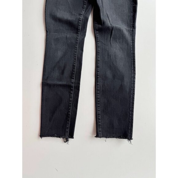 MOTHER The Looker Ankle Fray Blackbird Cropped Mid Rise Skinny Jeans, Size 27 - Picture 8 of 16